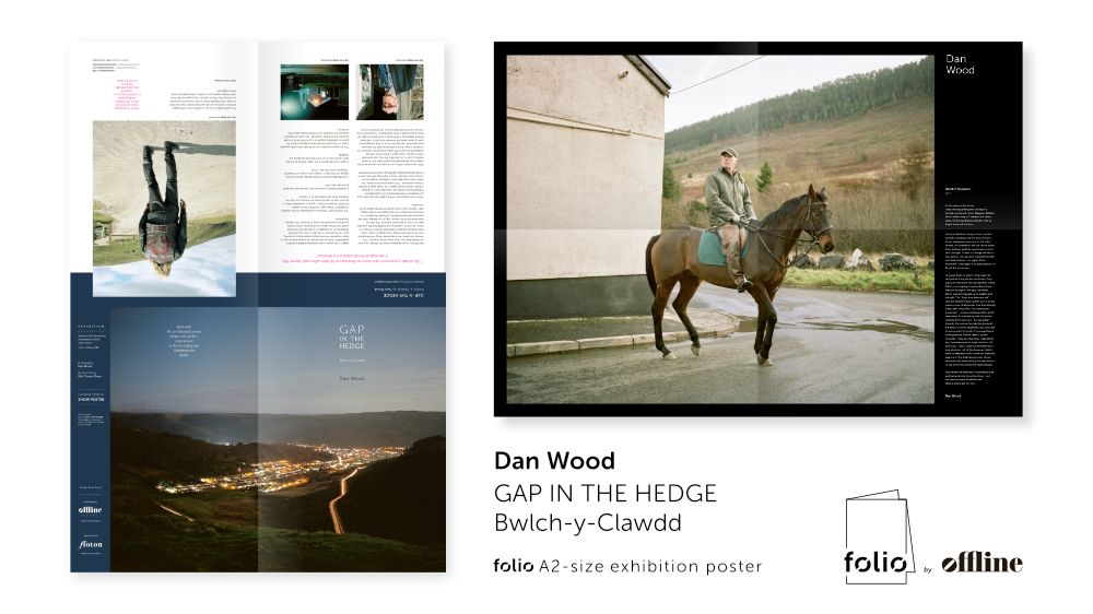 'Gap in the Hedge' by photographer Dan Wood. Folio exhibition poster by Offline Journal